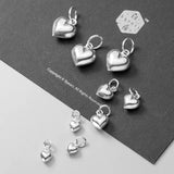 S925 Sterling Silver Heart Charms DIY Jewelry Bracelet Necklace Pendant