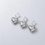 S925 Sterling Silver Heart Charms DIY Jewelry Bracelet Necklace Pendant
