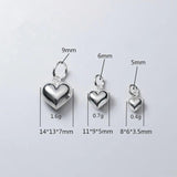 S925 Sterling Silver Heart Charms DIY Jewelry Bracelet Necklace Pendant