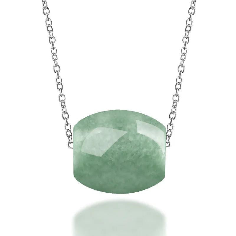Natural Myanmar A-goods Jadeite Bean Green Lutong Pendant