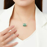 Natural Myanmar A-goods Jadeite Bean Green Lutong Pendant