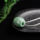 Natural Myanmar A-goods Jadeite Bean Green Lutong Pendant