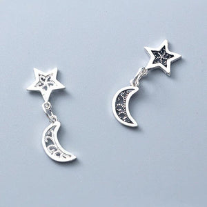 925 Silver Star & Moon Charm Set - DIY Jewelry Accessories