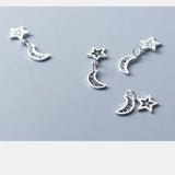 925 Silver Star & Moon Charm Set - DIY Jewelry Accessories