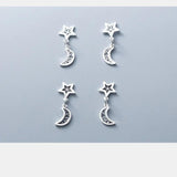 925 Silver Star & Moon Charm Set - DIY Jewelry Accessories