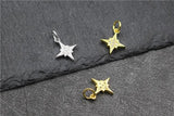 925 Silver Zircon Star Charms Dangle Pendants DIY Jewelry