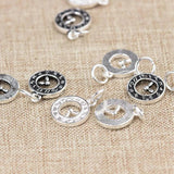 Vintage Clock Charm Pendant 925 Sterling Silver DIY Jewelry Making