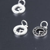Vintage Clock Charm Pendant 925 Sterling Silver DIY Jewelry Making
