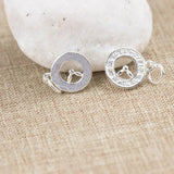 Vintage Clock Charm Pendant 925 Sterling Silver DIY Jewelry Making