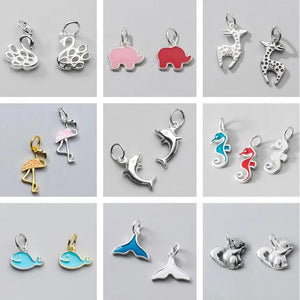 925 Silver Animal Zircon Charms for DIY Jewelry