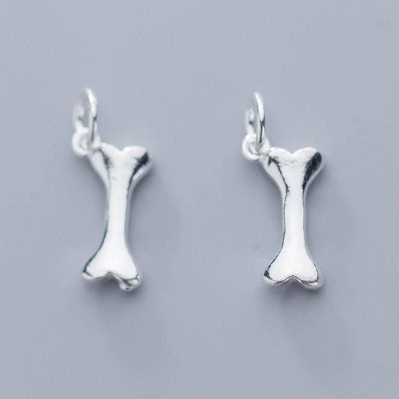925 Sterling Silver Dog Bone Charms Pendant Beads for Bracelet DIY