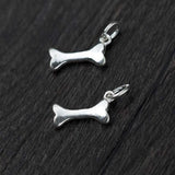 925 Sterling Silver Dog Bone Charms Pendant Beads for Bracelet DIY
