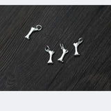925 Sterling Silver Dog Bone Charms Pendant Beads for Bracelet DIY