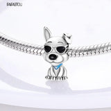 925 Sterling Silver Mini Dog Charms Beads for Bracelet Making