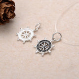 925 Silver Tibetan Wheel Charm Amulet Pendant