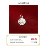 925 Silver 12MM Hollow Chinese Style Geometric Pendant Charms