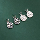 925 Silver Shamrock Circle Charms 10mm Lucky Flower Pendants DIY Jewelry