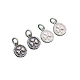 925 Silver Shamrock Circle Charms 10mm Lucky Flower Pendants DIY Jewelry