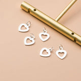 2pcs 925 Sterling Silver Heart Dangler Charms S925 Silver Fancy Women Necklace