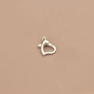 TrustDavis 925 Silver Love Heart Snap Hook DIY Necklace Bracelet Accessories