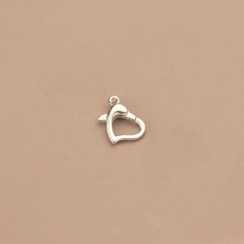 TrustDavis 925 Silver Love Heart Snap Hook DIY Necklace Bracelet Accessories