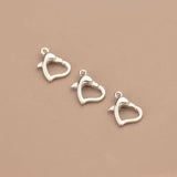 TrustDavis 925 Silver Love Heart Snap Hook DIY Necklace Bracelet Accessories