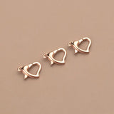 TrustDavis 925 Silver Love Heart Snap Hook DIY Necklace Bracelet Accessories