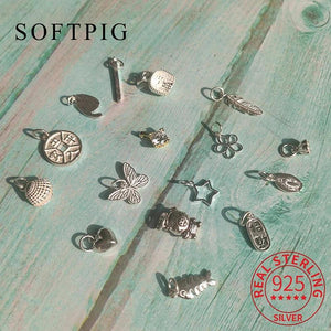 925 Silver Pig Butterfly Star Moon Charms Geometric Punk Bijoux