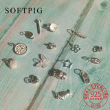 925 Silver Pig Butterfly Star Moon Charms Geometric Punk Bijoux