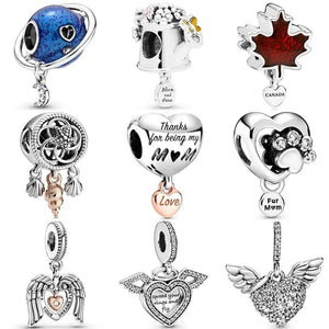Maple Leaf Star Moon Watering Can 925 Silver Charm