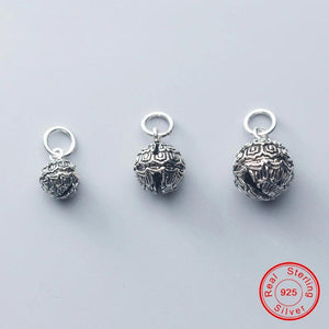 S925 Vintage Round Charms Beads Findings