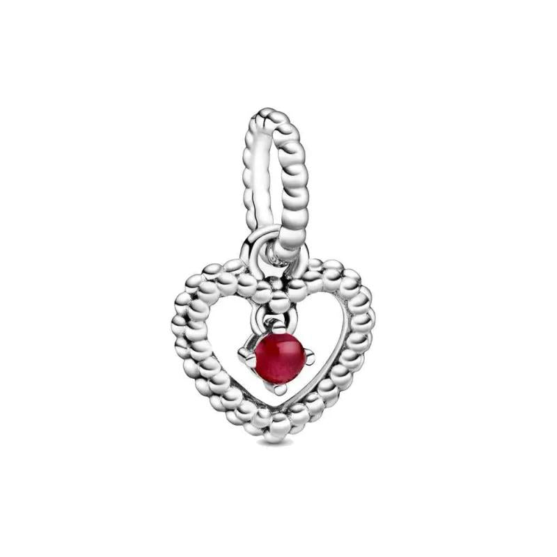 12 Month Birthstone Heart Eternity Charms Beads 925 Sterling Silver Bracelet DIY