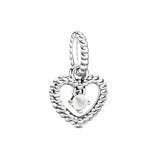 12 Month Birthstone Heart Eternity Charms Beads 925 Sterling Silver Bracelet DIY