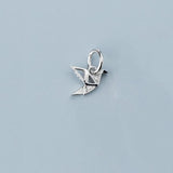 925 Silver Paper Cranes Zircon Charm Necklace Accessory