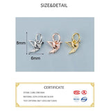 925 Silver Paper Cranes Zircon Charm Necklace Accessory