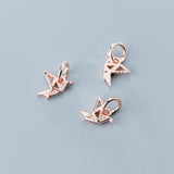 925 Silver Paper Cranes Zircon Charm Necklace Accessory