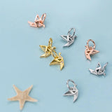 925 Silver Paper Cranes Zircon Charm Necklace Accessory