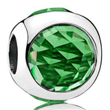 Multicolor Radiant Droplets Crystal Charms Sterling Silver Beads