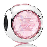 Multicolor Radiant Droplets Crystal Charms Sterling Silver Beads