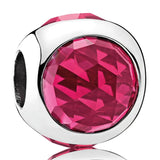 Multicolor Radiant Droplets Crystal Charms Sterling Silver Beads