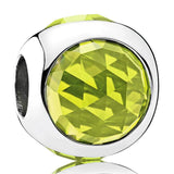 Multicolor Radiant Droplets Crystal Charms Sterling Silver Beads
