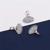 925 Sterling Silver Classic Fan Earring Charms Dangler Pendants