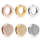 Reflexions Rose Dazzling Elegance Circle Charm 925 Sterling Silver Beads