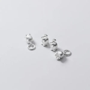 925 Silver Tulip Flower Circle Charms Lady Jewelry Pendants