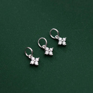 925 Silver Zircon Inlaid Flower Charms Jewelry for Women