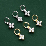 925 Silver Zircon Inlaid Flower Charms Jewelry for Women