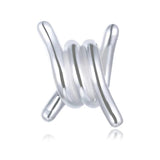 TrustDavis Real Sterling Silver Knotted Round Interval Bead Charm Beads HY423