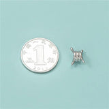 TrustDavis Real Sterling Silver Knotted Round Interval Bead Charm Beads HY423
