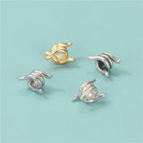 TrustDavis Real Sterling Silver Knotted Round Interval Bead Charm Beads HY423