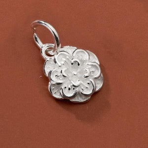 Vintage S925 Sterling Silver Rose Pendant Charms DIY Supplies